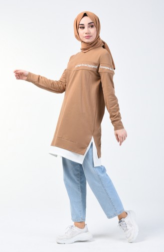 Garnili Sweatshirt 0818-02 Sütlü kahve