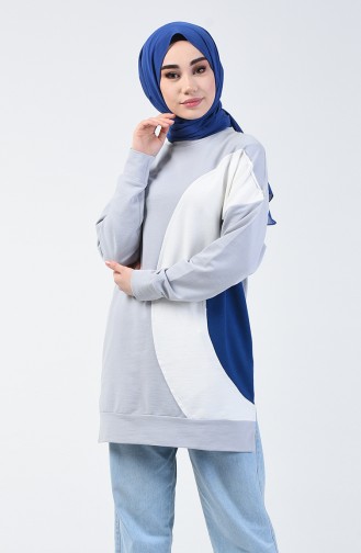 Renk Geçişli Sweatshirt 0826-01 Gri