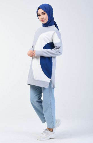 Renk Geçişli Sweatshirt 0826-01 Gri