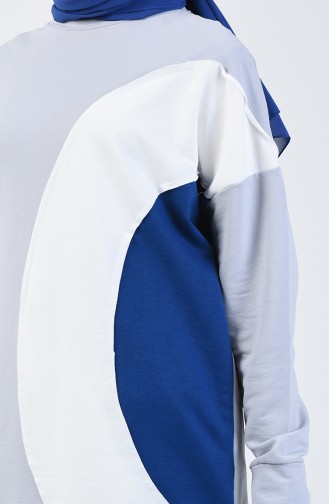 Renk Geçişli Sweatshirt 0826-01 Gri