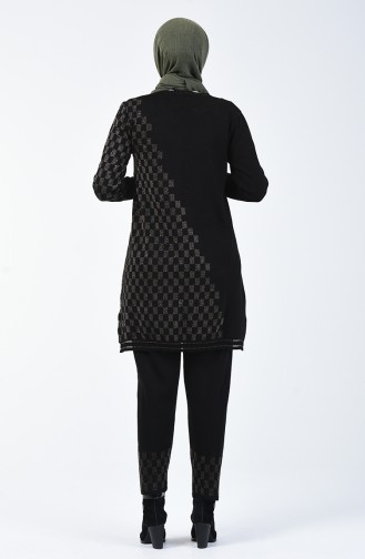 Silvery Knitwear Sweater Trousers Double Suit 1026-01 Black Gold 1026-01