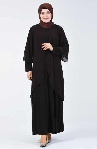 Braun Hijab Kleider 7802-01