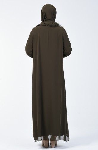 Khaki Hijab Kleider 7820-05