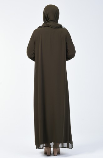 Robe İmprimée Pierre Grande Taille 7820-05 Khaki 7820-05