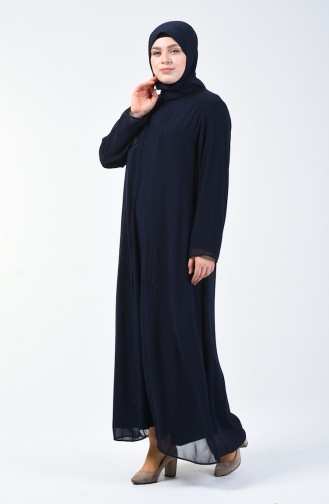 Dunkelblau Hijab Kleider 7820-06