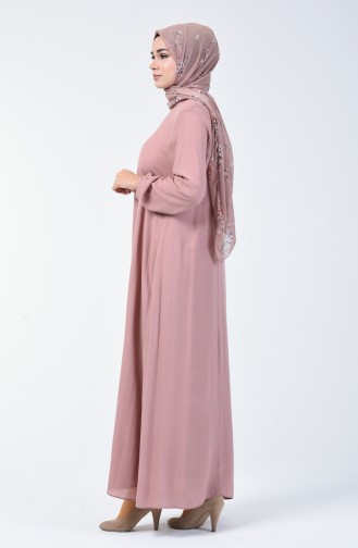 Dunkel-Puder Hijab Kleider 0023-15
