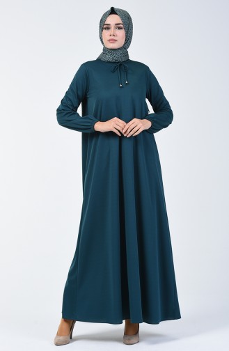 Kleid mit elastischer Arm 1811-02 Petroleum 1811-02