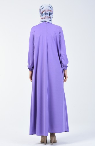 Sleeve Elastic Dress Lilac 1811-03