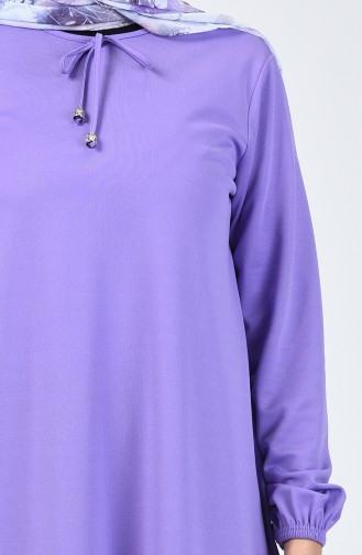 Sleeve Elastic Dress Lilac 1811-03