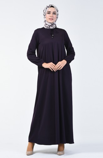 Elastic Sleeve Dress Purple 1811-05