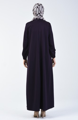 Elastic Sleeve Dress Purple 1811-05