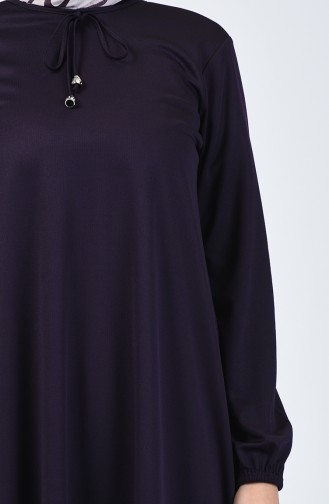 Elastic Sleeve Dress Purple 1811-05