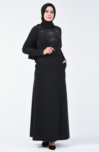 Black Hijab Dress 0309-04