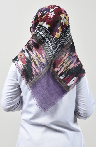 Patterned Silvery Scarf Lilac 2443-04