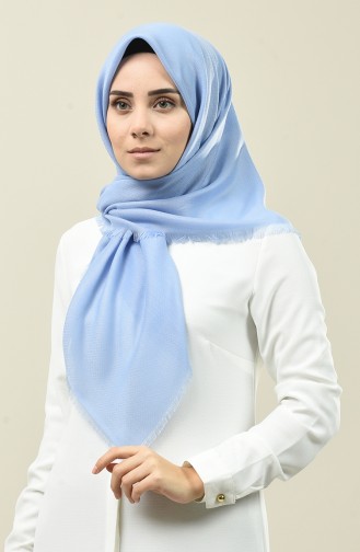 Self Patterned Cotton Scarf Baby Blue 13164-06
