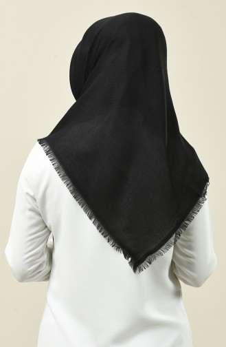 Self Patterned Cotton Scarf Black 13164-08