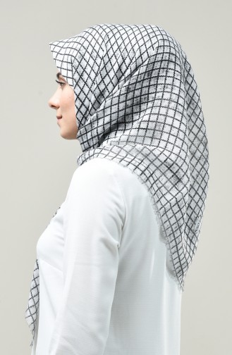 Patterned Scarf White Black 901589-05