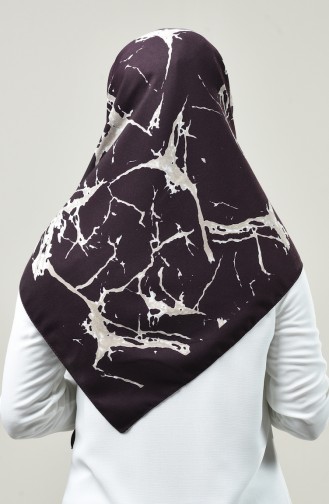 Patterned Cotton Scarf Dark Purple 70150-01
