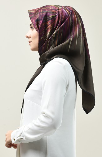 Karaca Desenli Rayon Eşarp 90672-04 Haki Siyah