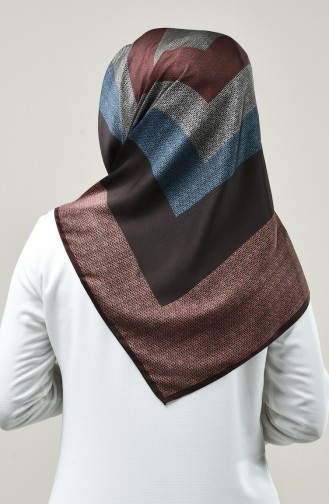 Karaca Patterned Rayon Scarf Brown Blue 90674-02