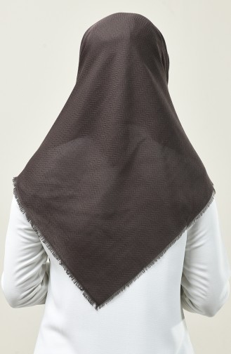 Zigzag Patterned Square Scarf Brown 60092-01