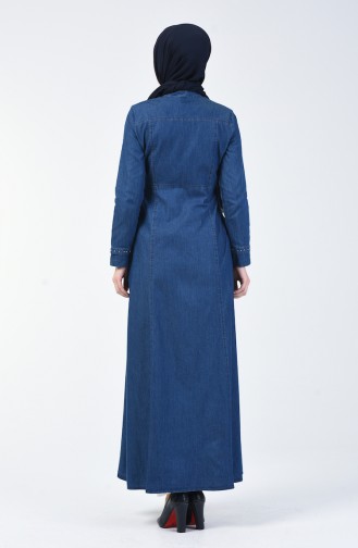 Stein Bedrucktes Abaya 4107-02 Dunkelblau 4107-02