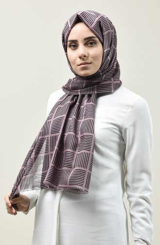 Elmina Desenli Şal 370-105 Açık Gül Kurusu