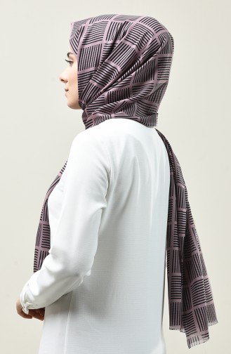Elmina Desenli Şal 370-105 Açık Gül Kurusu
