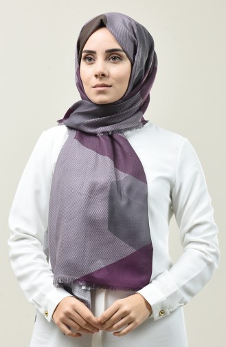 Karaca Patterned Cotton Shawl Fuchsia Gray 90666-01