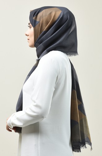 Karaca Patterned Cotton Shawl Gray Khaki 90666-02