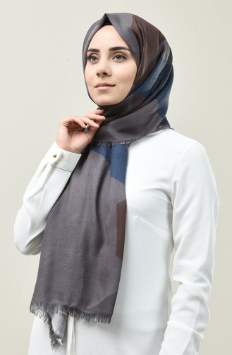 Karaca Patterned Cotton Shawl Gray Dark Gray 90666-09