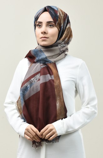 Karaca Patterned Cotton Shawl Brown Mustard 90667-07