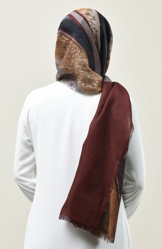 Châle Karaca Coton à Motifs 90667-07 Brun Moutarde 90667-07