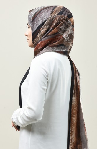 Karaca Patterned Cotton Shawl Black Brown 90667-10