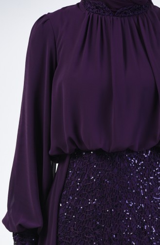 Sequined Evening Dress Purple 5230-06