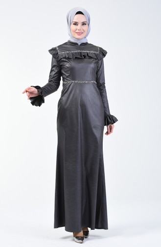 Robe de Soirée İmprimée Pierre 5256A-01 Anthracite 5256A-01