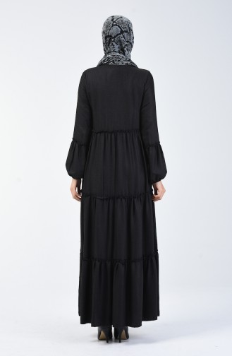 Schwarz Hijab Kleider 7255-01