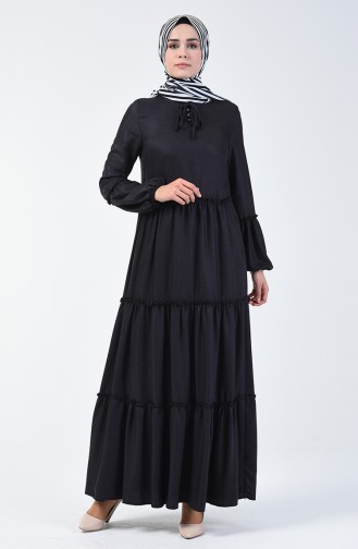 Navy Blue Hijab Dress 7255-03