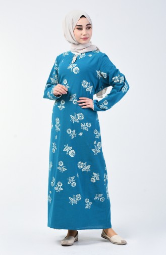 Petrol Hijab Dress 0450-10