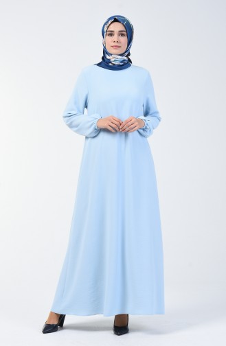 Robe Hijab Bleu Bébé 0061-07