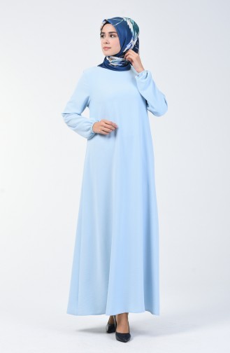 Kleid aus Aerobin Stoff mit elastischer Arm 0061-07 Babyblau 0061-07