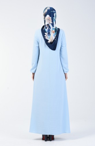 Babyblau Hijab Kleider 0061-07