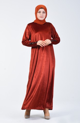 Brick Red Hijab Dress 4868-01