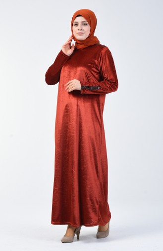 Brick Red Hijab Dress 4868-01