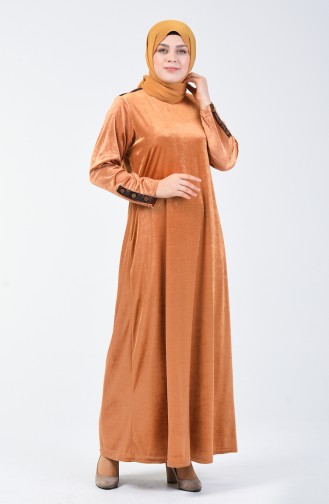 Senf Hijab Kleider 4868-02