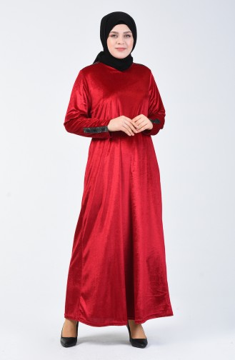 Robe Velours Grande Taille 4868-06 Bordeaux 4868-06