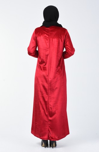 Weinrot Hijab Kleider 4868-06