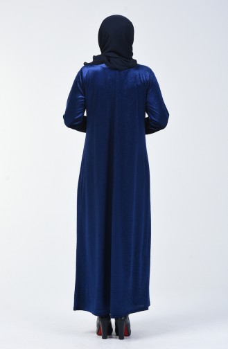 Navy Blue İslamitische Jurk 4868-08