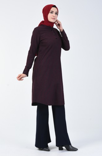 Striped Winter Tunic Bordeaux 5423-04