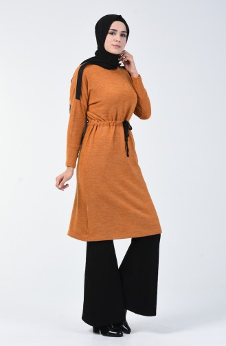 Striped Thin Tricot Tunic Mustard 5288-01